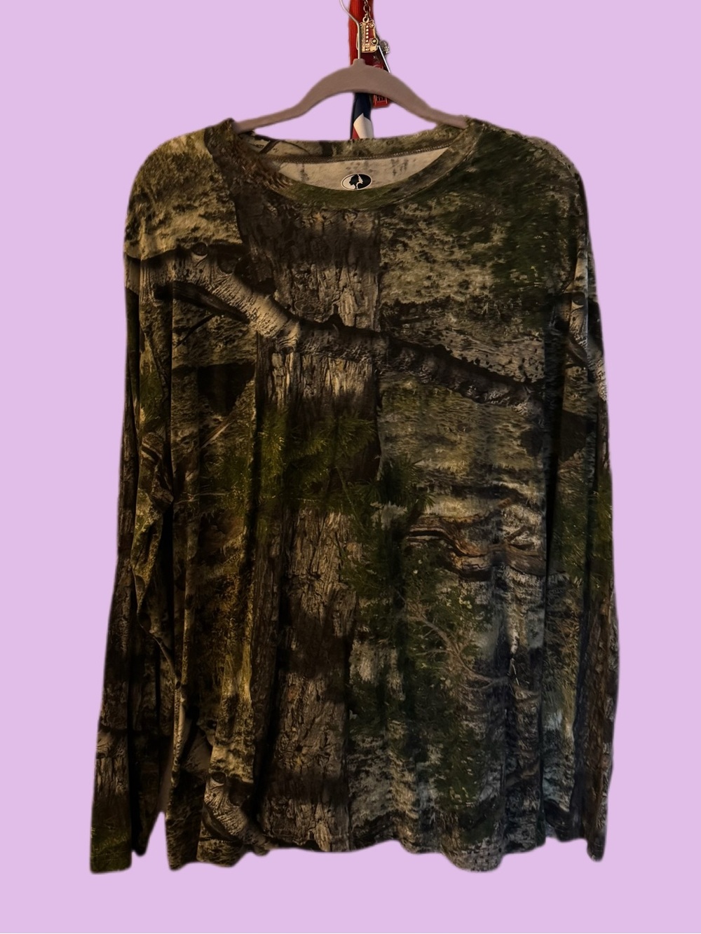 Mossy Oak Men's Realtree-Style Long Sleeve Camo Shirt - Green, Brown, Black